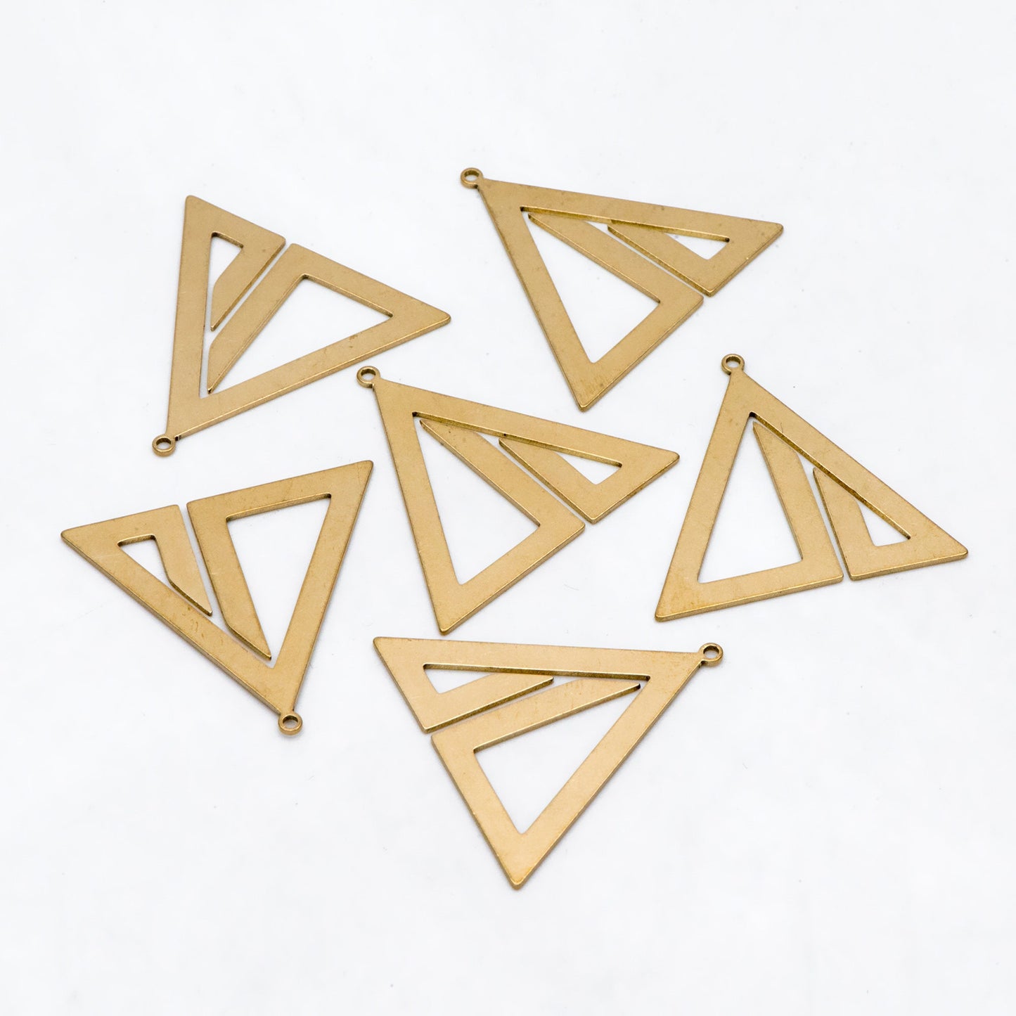 10pcs Raw Brass Triangle Charm Pendants, Brass Findings Wholesale (RB-270)