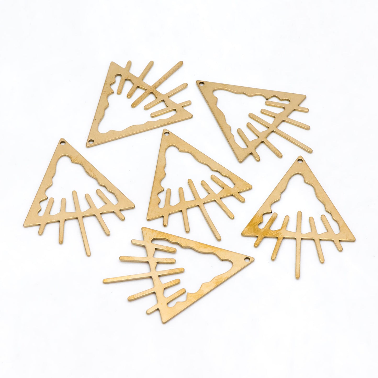 10pcs Raw Brass Triangle Charm Pendants, Brass Findings Wholesale (RB-278)