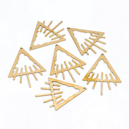 10pcs Raw Brass Triangle Charm Pendants, Brass Findings Wholesale (RB-278)