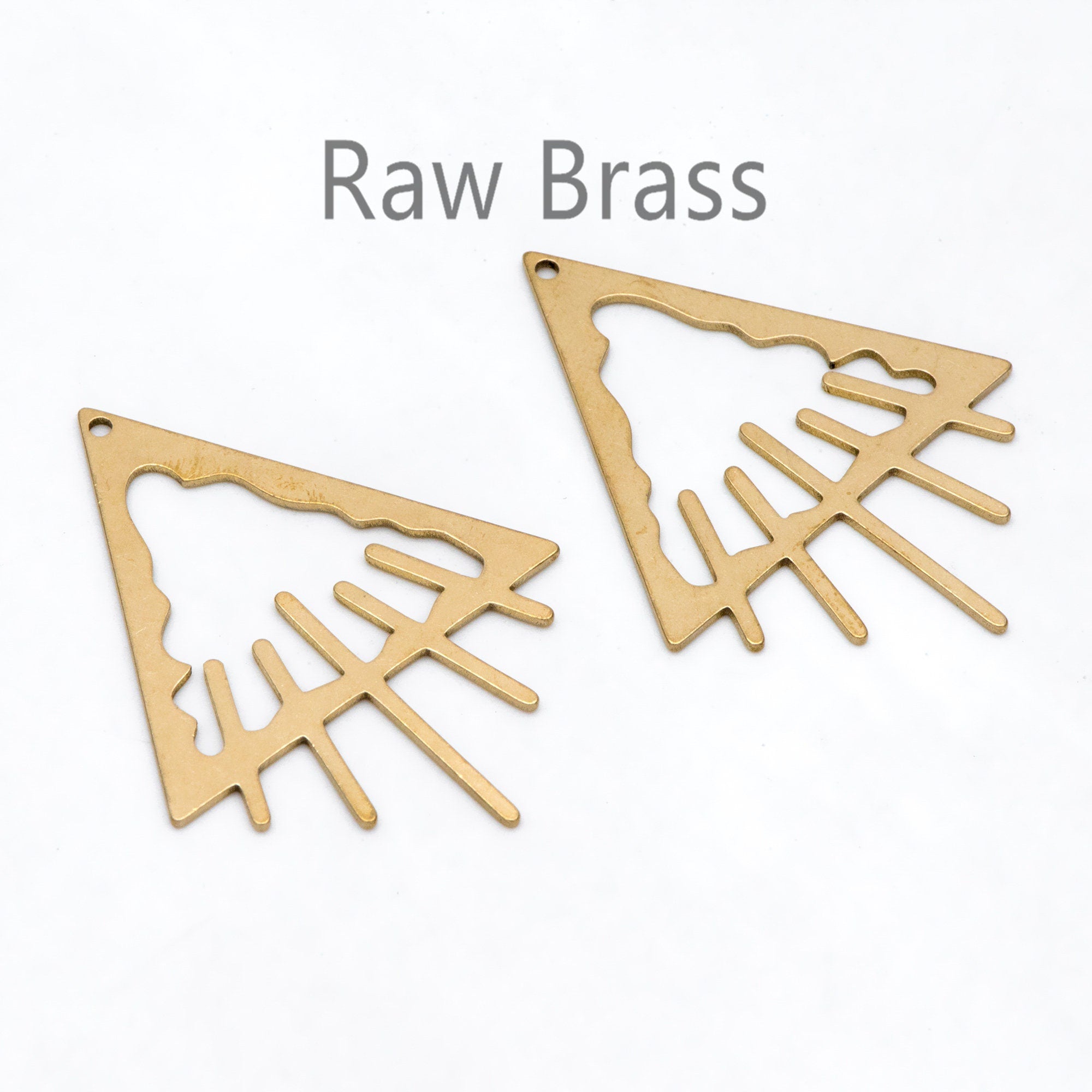 10pcs Raw Brass Triangle Charm Pendants, Brass Findings Wholesale (RB-278)