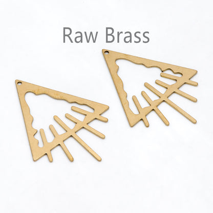 10pcs Raw Brass Triangle Charm Pendants, Brass Findings Wholesale (RB-278)