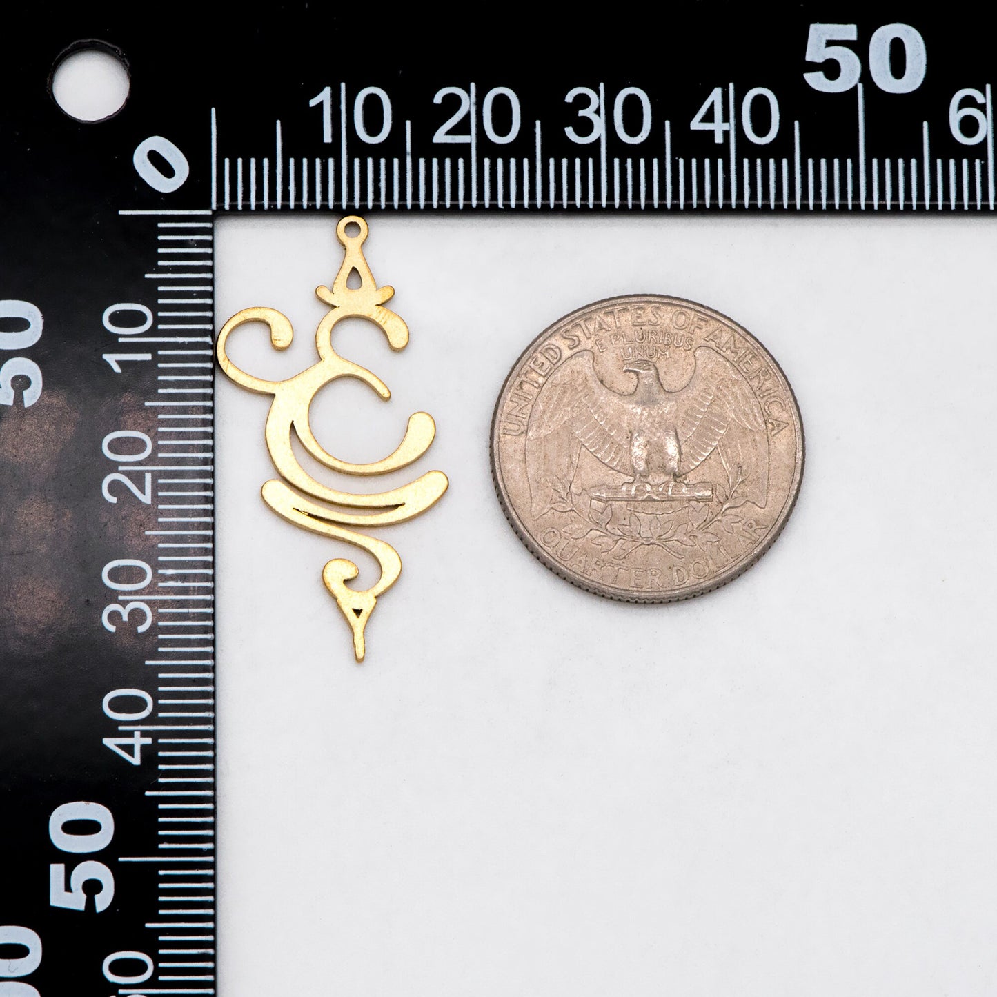 10pcs Raw Brass Number 3 Charm Pendants 34.5x17.5mm, Brass Findings Wholesale (RB-258)