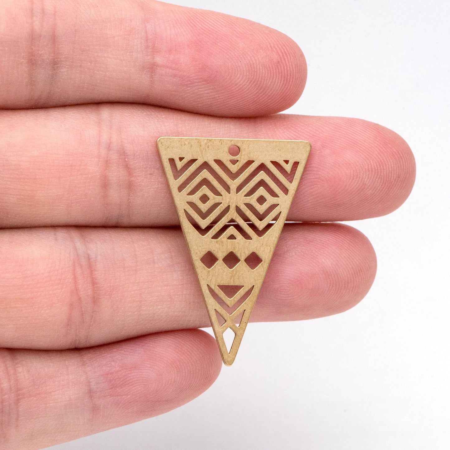 10pcs Raw Brass Triangle Charm Pendants, Brass Findings Wholesale (RB-282)