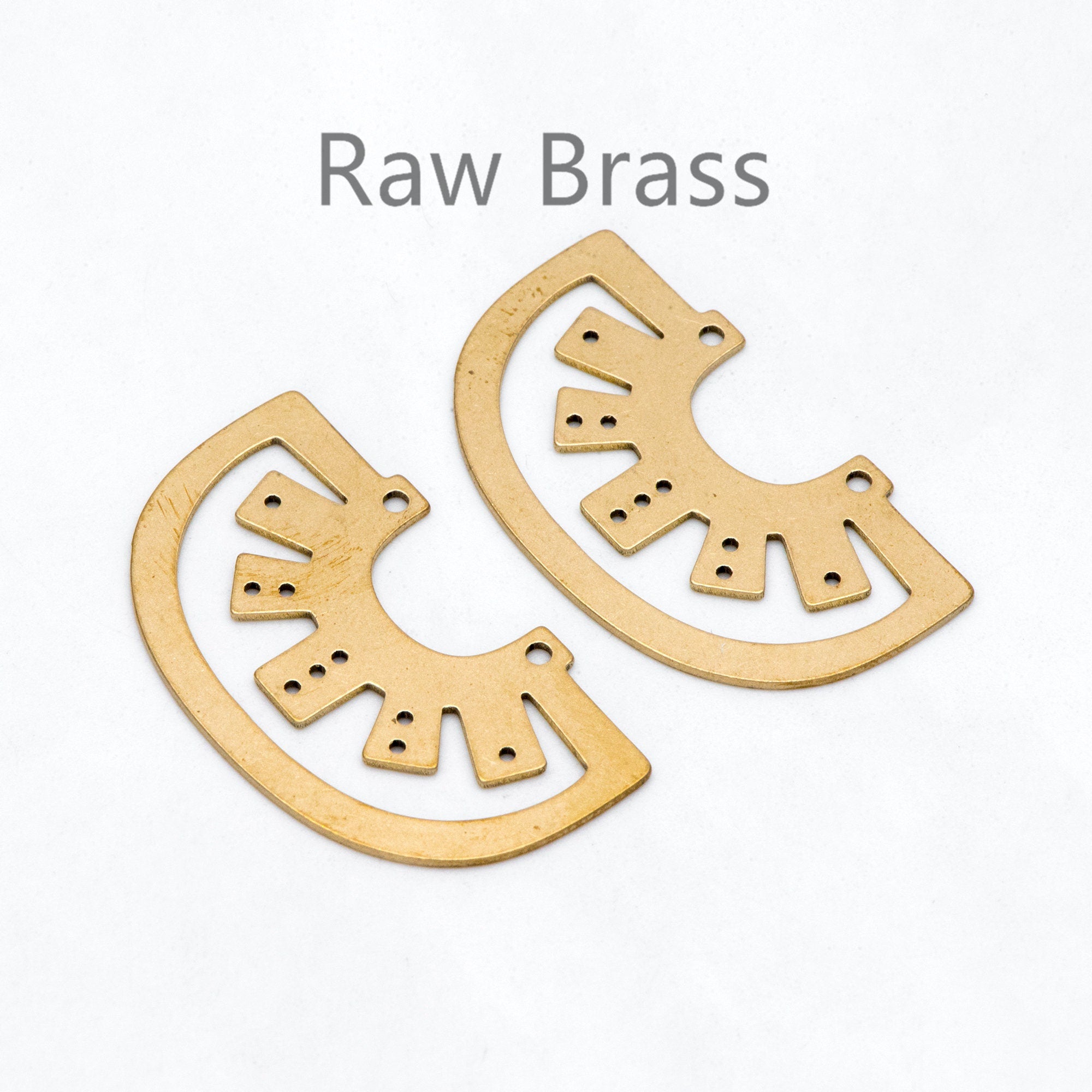 10pcs Raw Brass Drop Charm Connectors 20x35mm, Brass Findings Wholesale (RB-290)