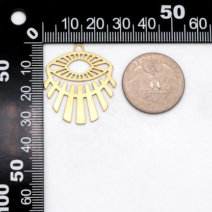 10pcs Raw Brass Evil Eye Charm Pendants, Brass Findings Wholesale (RB-292)