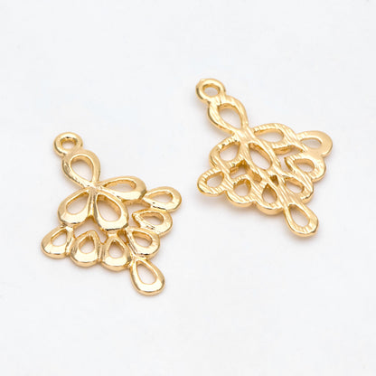 10pcs Gold plated Brass Charm Pendant Connectors 24mm, Lead Nickel Free (GB-061)