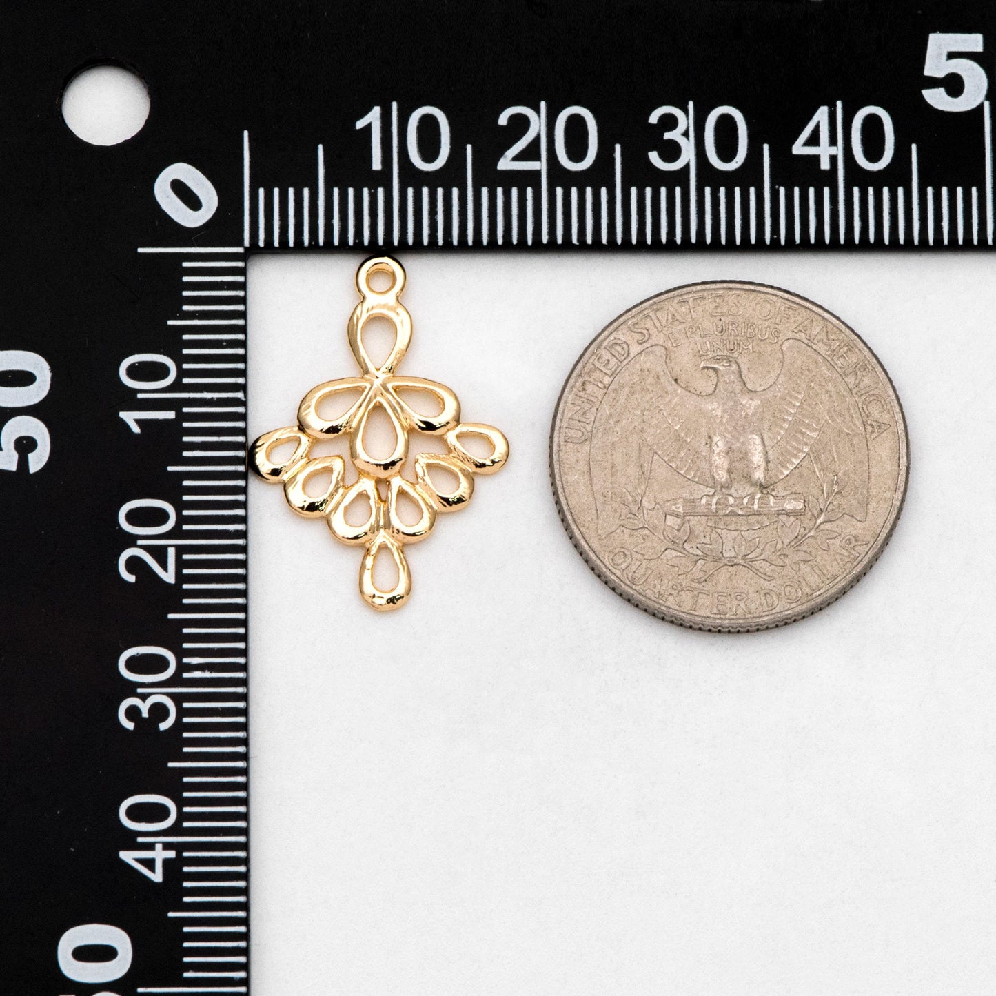 10pcs Gold plated Brass Charm Pendant Connectors 24mm, Lead Nickel Free (GB-061)