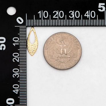 10pcs Gold Long Teardrop Charms 19x7mm, Rustic Leaf Earring Pendants (GB-265-C)