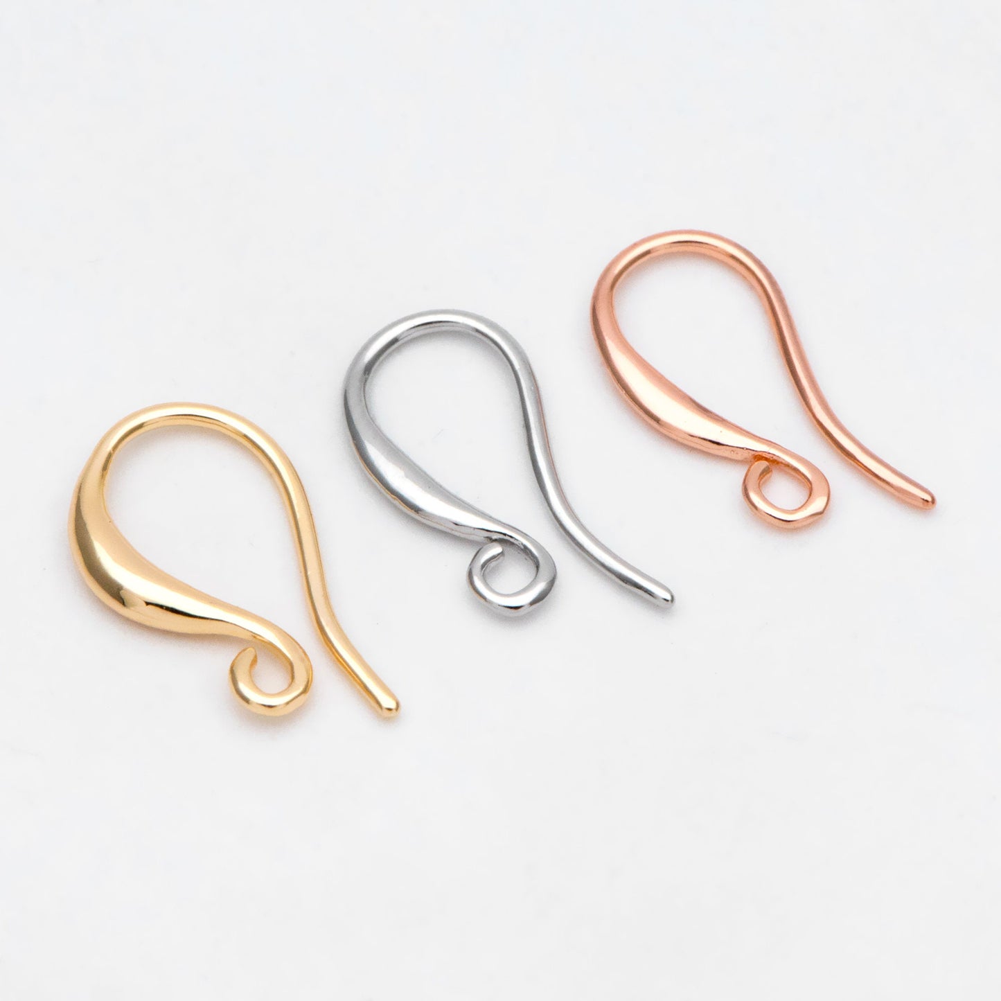 10pcs Gold/ Silver/ Rose Gold Ear Hooks, Ear Wires, French Hook Earrings, Earrings Findings (GB-3040)