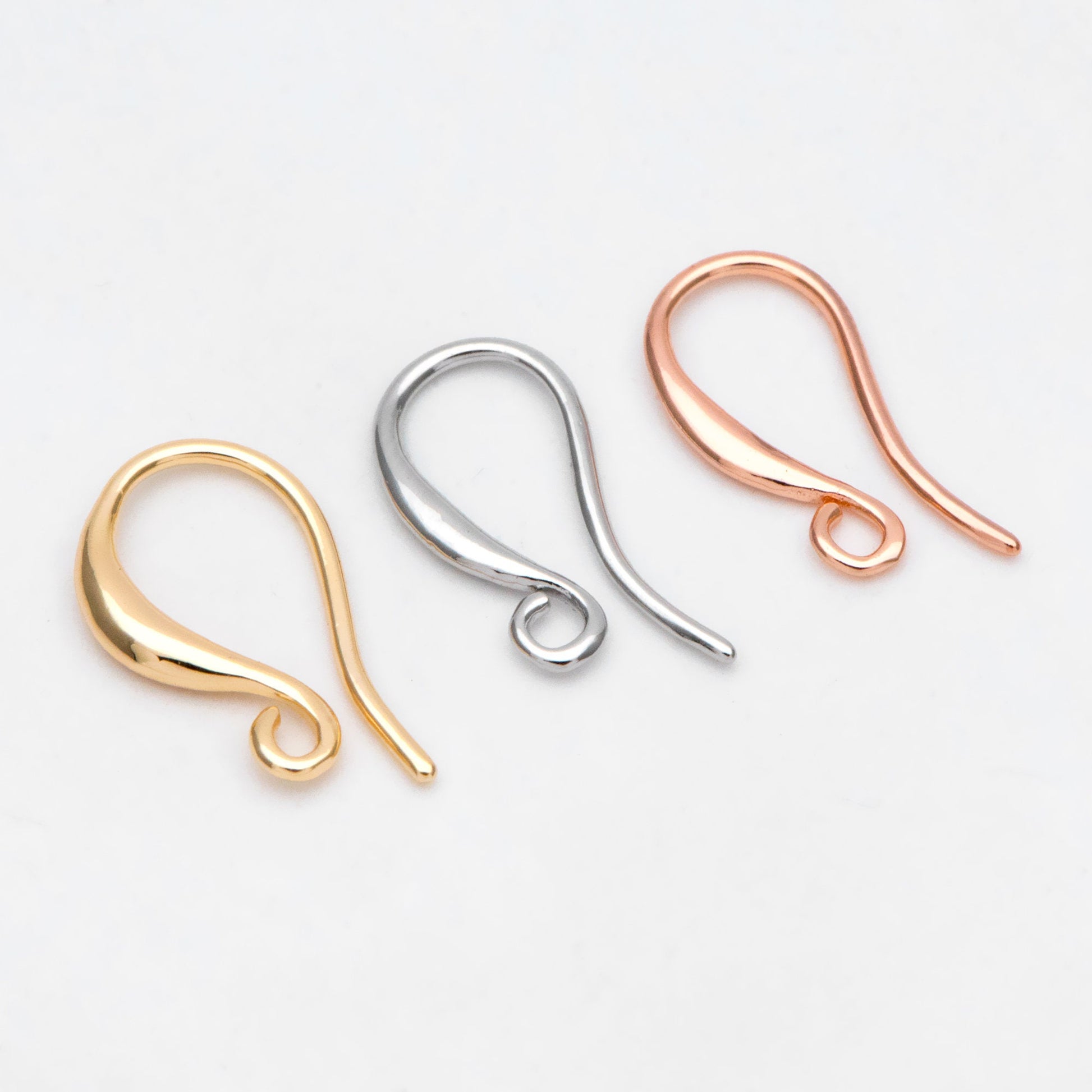 10pcs Gold/ Silver/ Rose Gold Ear Hooks, Ear Wires, French Hook Earrings, Earrings Findings (GB-3040)