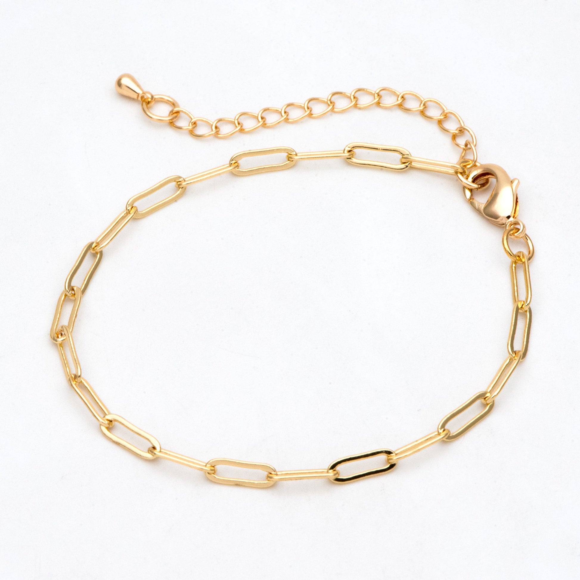 Gold/ Silver/ Rose Gold Oval Cable Chains 3mm, Finished Bracelet/ Anklet/ Necklace with Extender Chain, Ready to Wear (#LK-272)