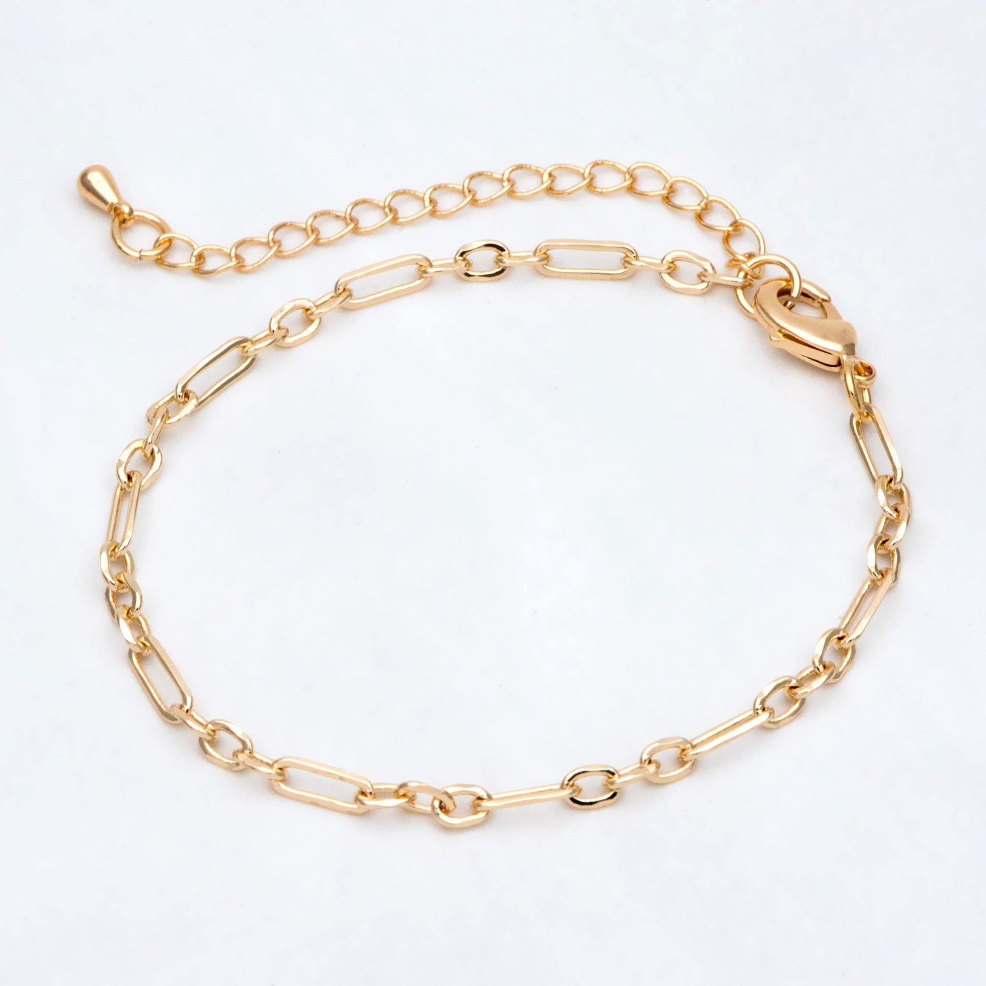 Dainty Gold Oval Chains 2.4/ 3.2/ 3.6mm, Finished Bracelet/ Anklet/ Necklace with Extender Chain, Ready to Wear (#LK-275)