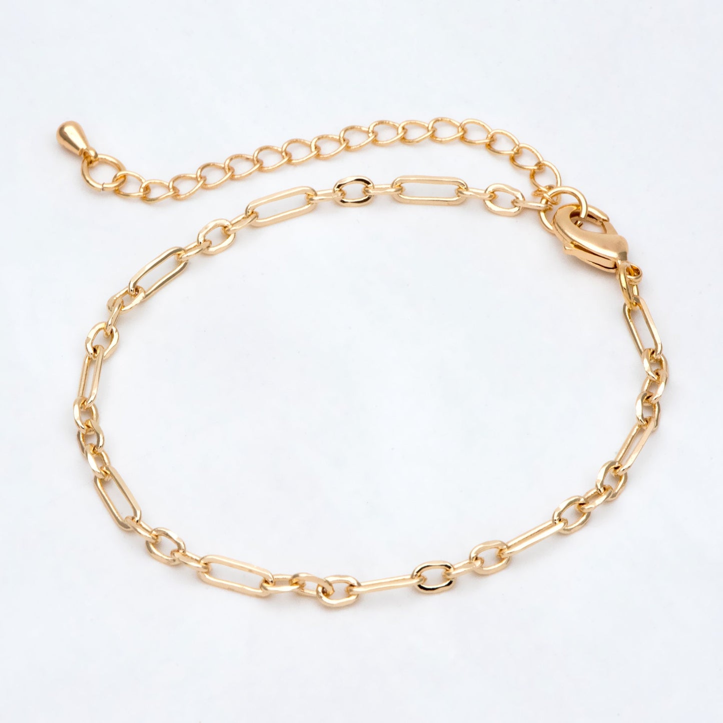Dainty Gold Oval Chains 2.4/ 3.2/ 3.6mm, Finished Bracelet/ Anklet/ Necklace with Extender Chain, Ready to Wear (#LK-275)