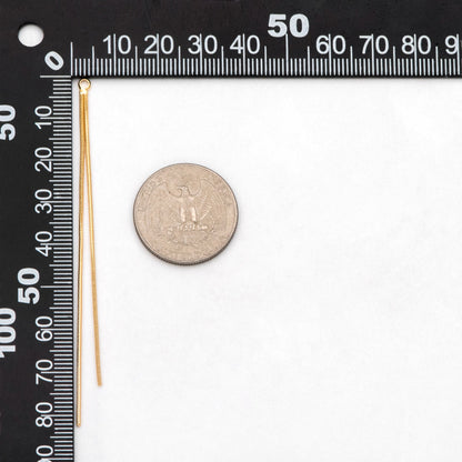 4pcs Gold Earring Charms 82mm, Gold plated Brass Chain Tassel Pendants, Long Chain Earwire Components (GB-3523-A)