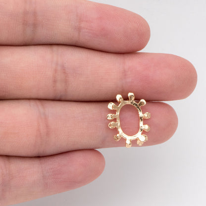 10pcs Gold Oval Earring with Loop, Oval Stud Earrings,Jewelry Making, Diy Material, Jewelry Supplies (GB-3031)