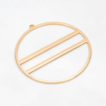 4pcs Gold Round Circle Pendants 45.5x43mm, 18K Gold plated Brass, Geometric Ring Loop Hoop Charms (GB-3055)