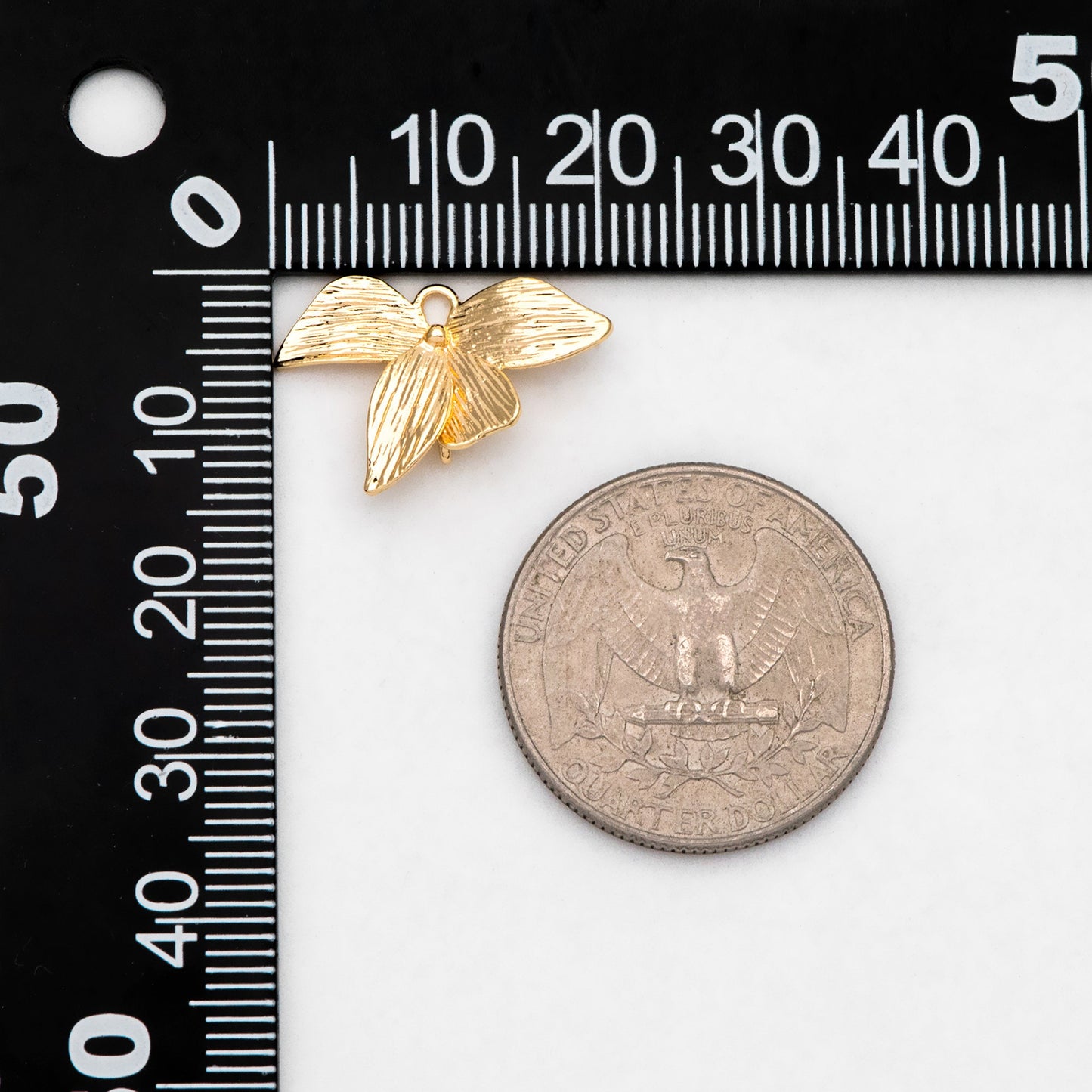 10pcs Gold plated Brass Flower Connector Charms 14x21mm, Lead Nickel Free (GB-4391-D)