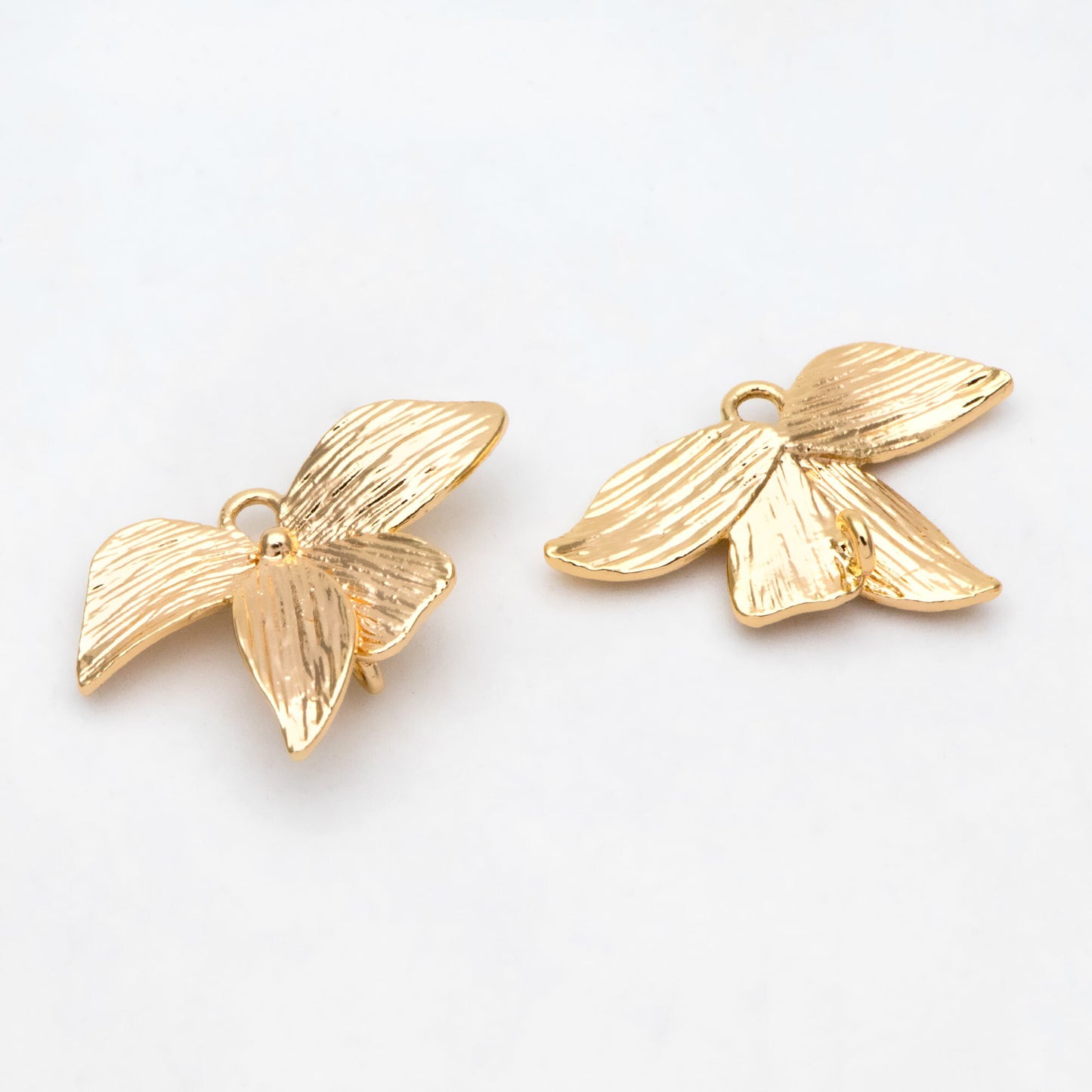 10pcs Gold plated Brass Flower Connector Charms 14x21mm, Lead Nickel Free (GB-4391-D)