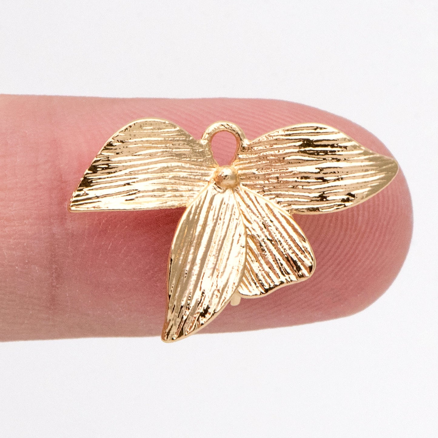 10pcs Gold plated Brass Flower Connector Charms 14x21mm, Lead Nickel Free (GB-4391-D)