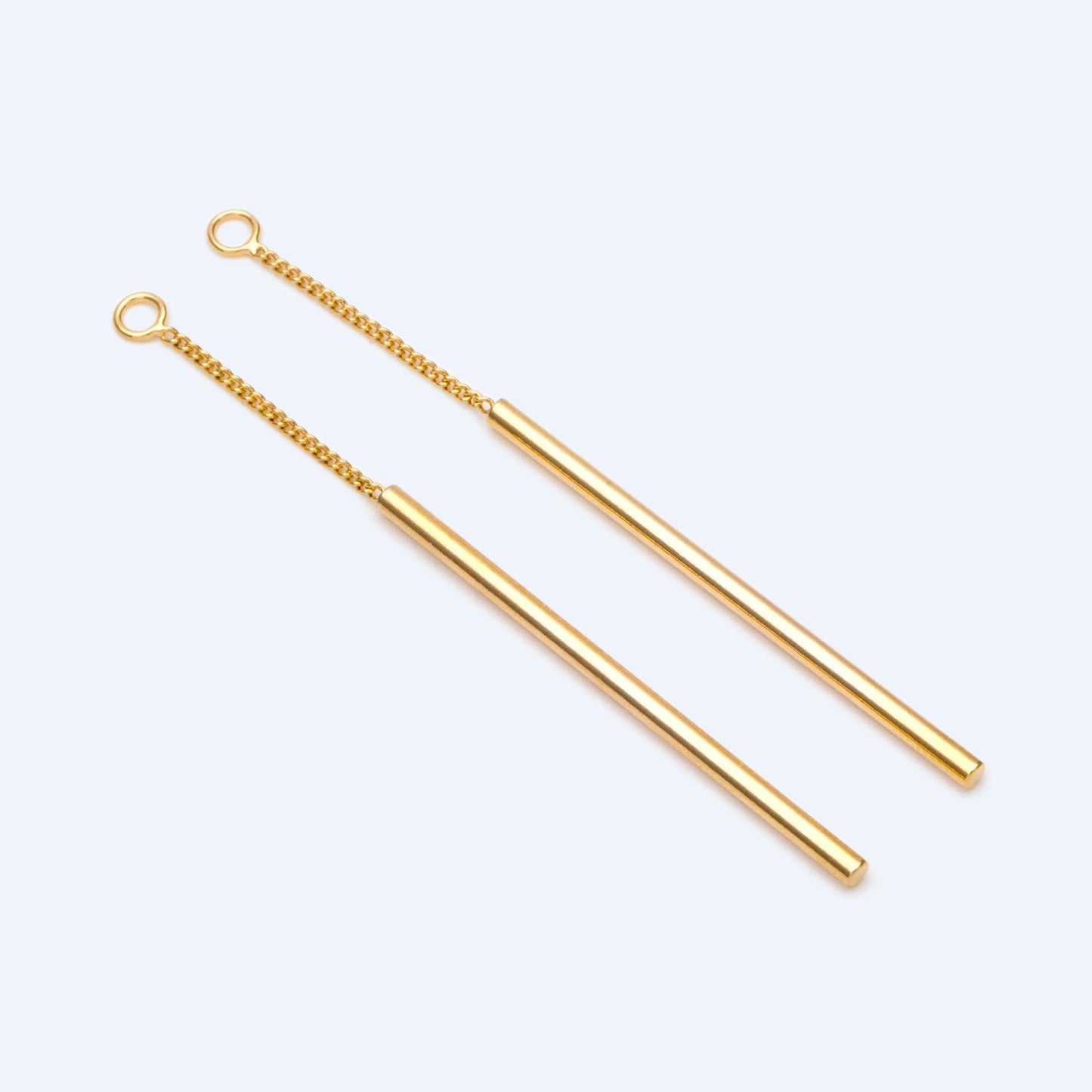 10pcs Long Bar Charms 63mm, Gold/ Rhodium plated Brass Stick Pendants (GB-1279-D)