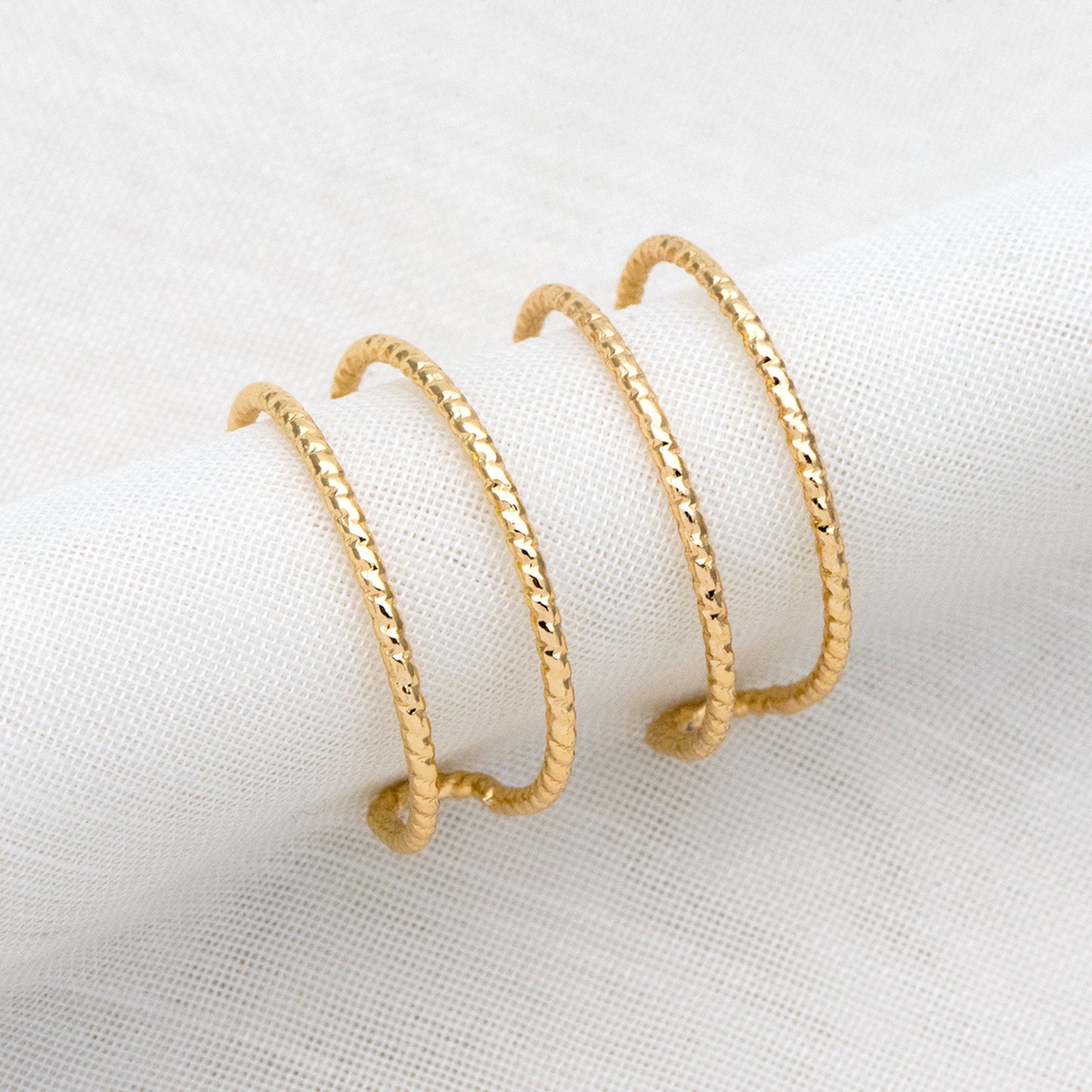 4pcs Double Band Gold/ Silver Ring, Adjustable Ring, Minimalist Ring, Stacking Ring, Wire Open Ring (#GB-3079)