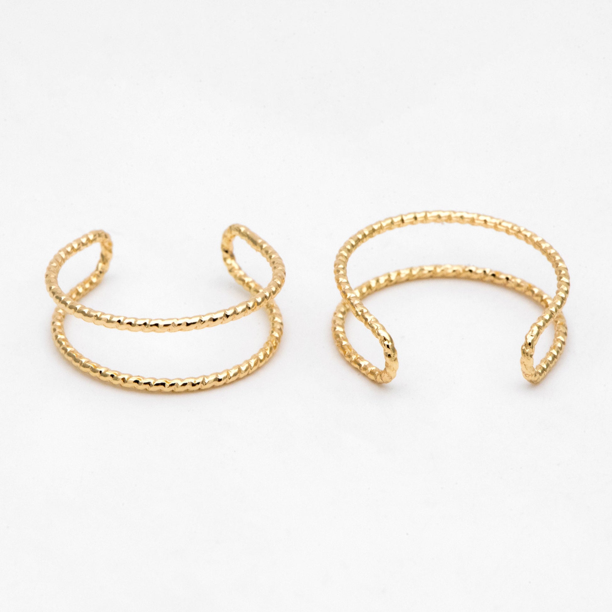 4pcs Double Band Gold/ Silver Ring, Adjustable Ring, Minimalist Ring, Stacking Ring, Wire Open Ring (#GB-3079)