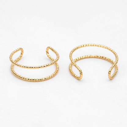 4pcs Double Band Gold/ Silver Ring, Adjustable Ring, Minimalist Ring, Stacking Ring, Wire Open Ring (#GB-3079)