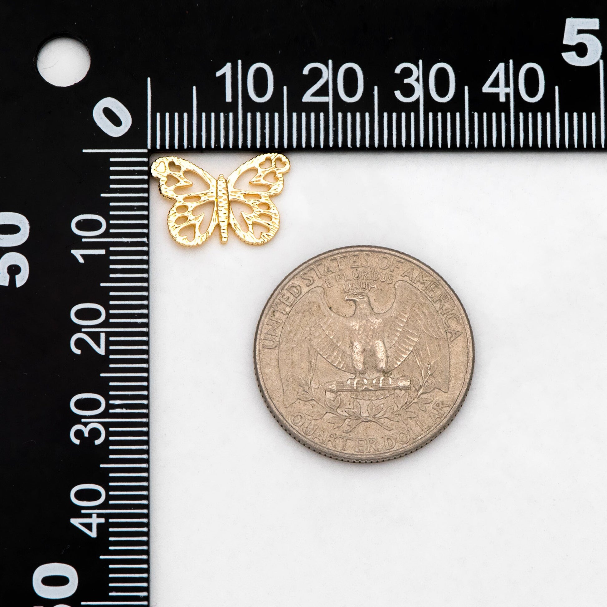 4pcs Gold/ Silver plated Brass Butterfly Charm Pendants 15.5x10mm, Jewelry Findings Wholesale Supplies (GB-3561-P)