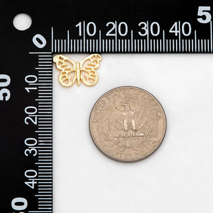 4pcs Gold/ Silver plated Brass Butterfly Charm Pendants 15.5x10mm, Jewelry Findings Wholesale Supplies (GB-3561-P)