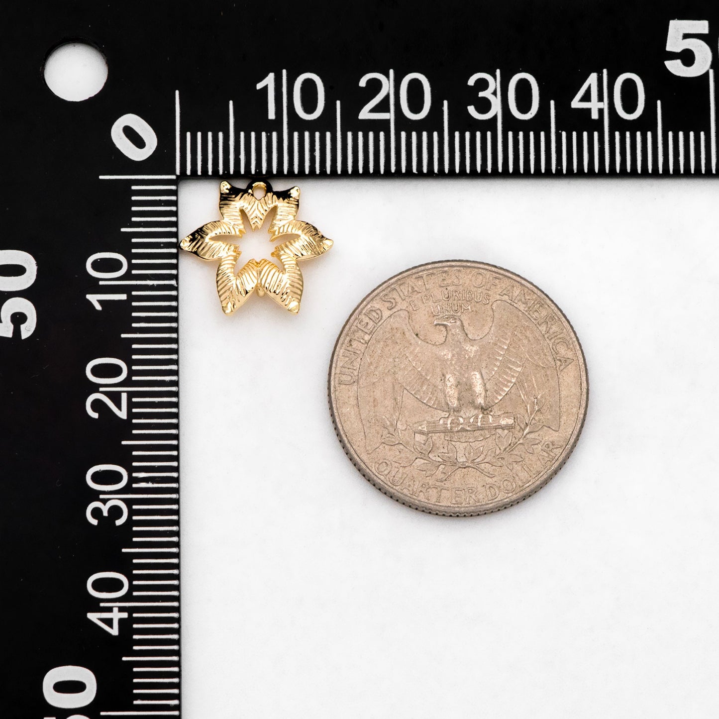 10pcs Gold plated Brass Leaf Connector Charms 14mm, Lead Nickel Free (GB-4391-C)