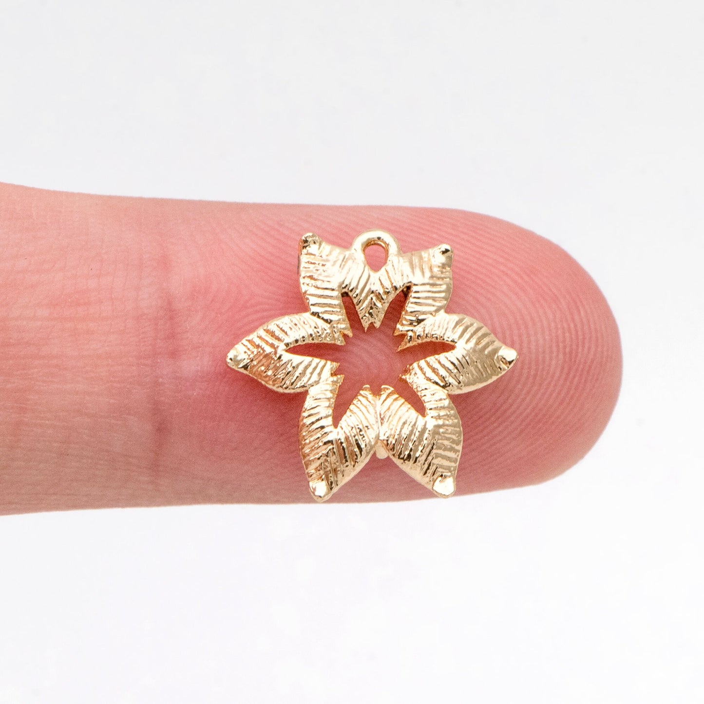 10pcs Gold plated Brass Leaf Connector Charms 14mm, Lead Nickel Free (GB-4391-C)