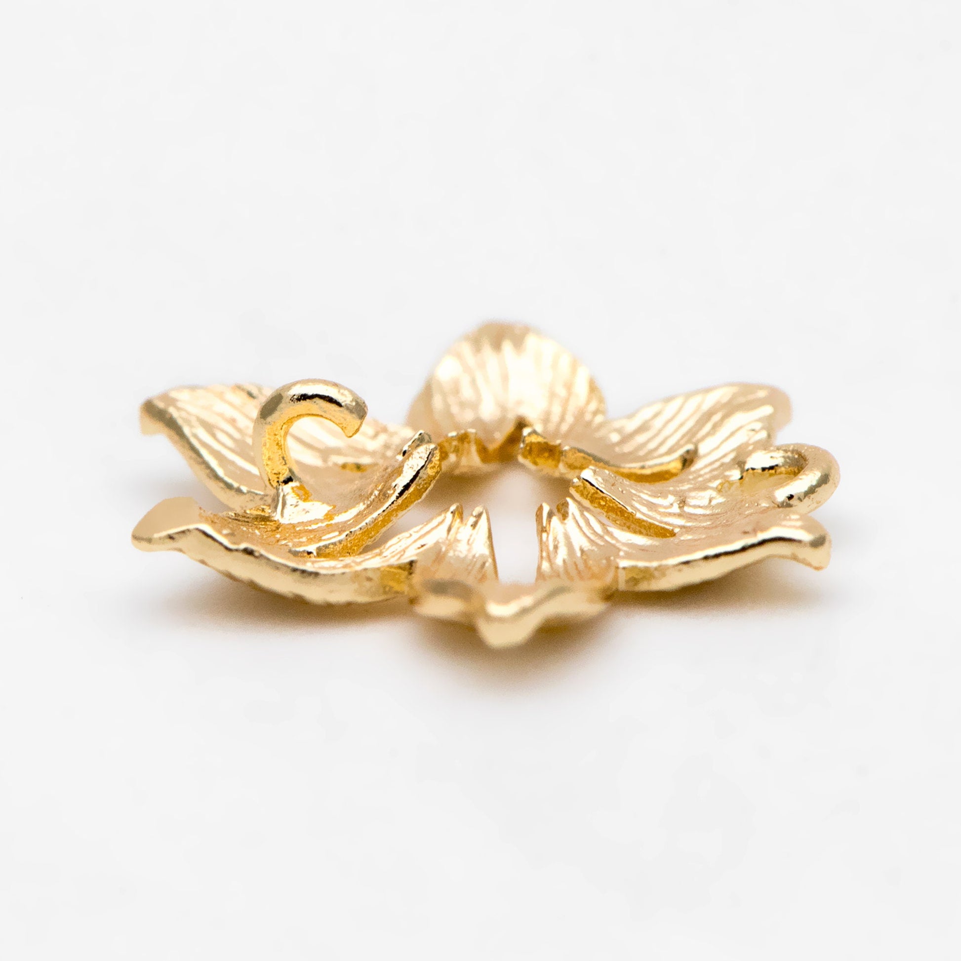 10pcs Gold plated Brass Leaf Connector Charms 14mm, Lead Nickel Free (GB-4391-C)