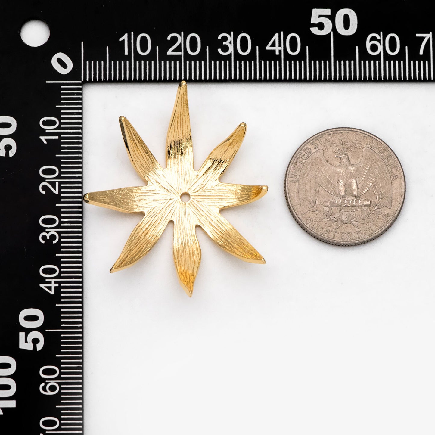 4pcs Large Flower Bead Caps 43x36mm, Real Gold plated Brass Floral Bead Cap, Lead Nickel Free (GB-3095)