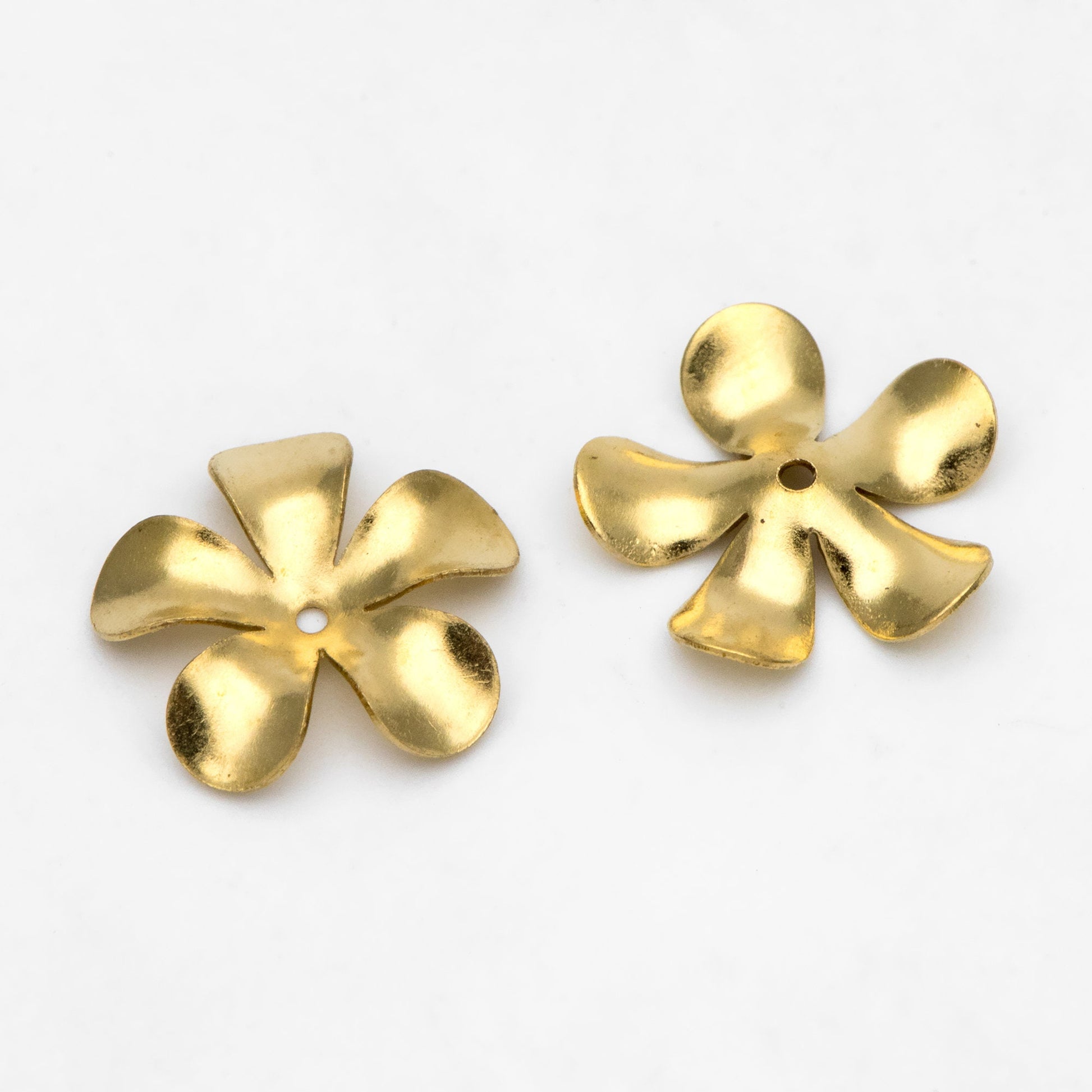 20pcs Raw Brass Floral Bead Caps 15mm, Brass Findings Wholesale (RB-303)