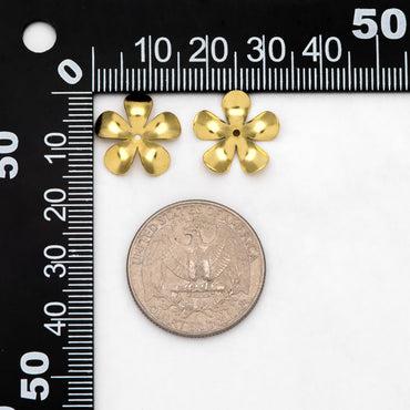 20pcs Raw Brass Floral Bead Caps 15mm, Brass Findings Wholesale (RB-303)