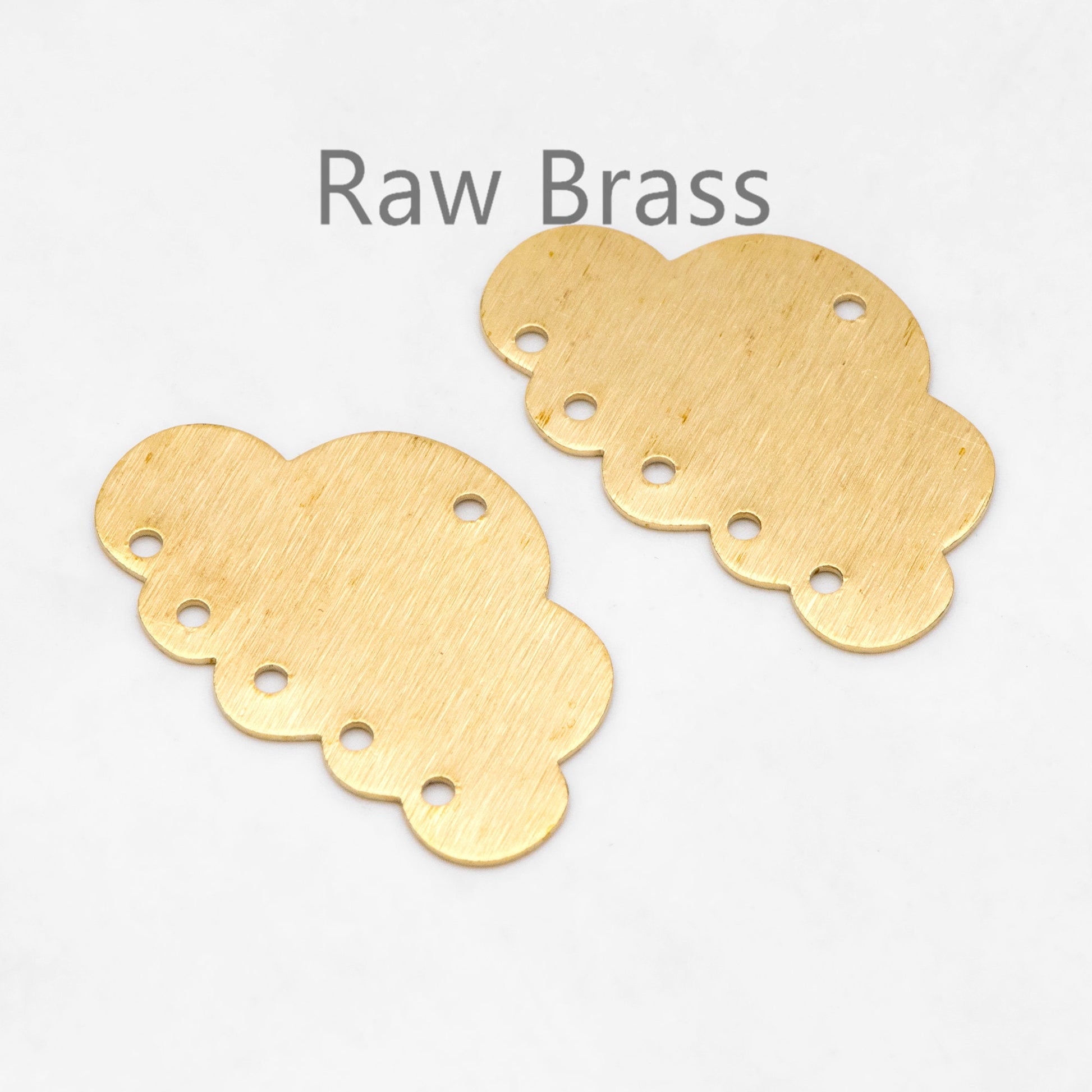 10pcs Raw Brass Multi holes Cloud Charm Connecors 30x49mm, Brass Findings Wholesale (RB-304)