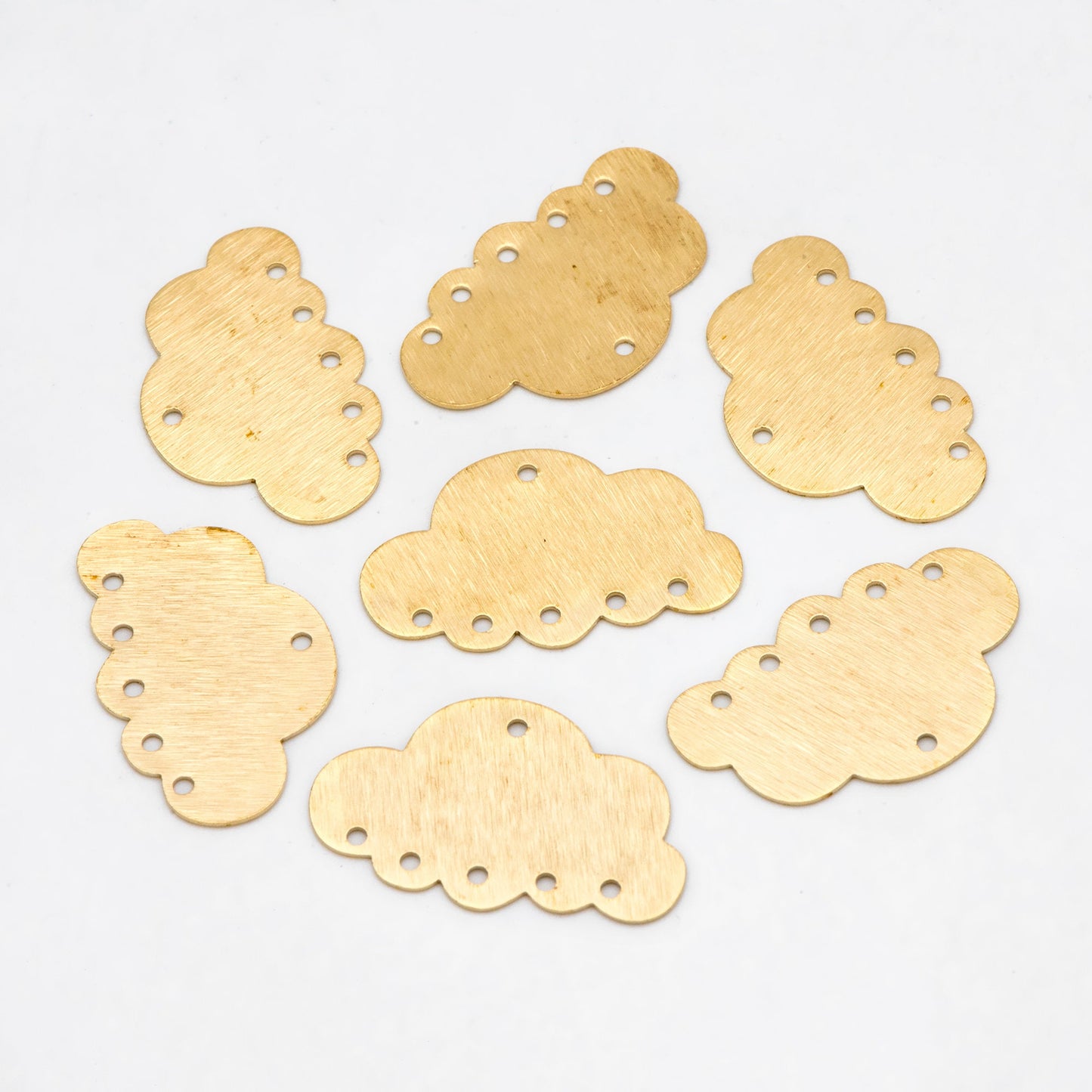 10pcs Raw Brass Multi holes Cloud Charm Connecors 30x49mm, Brass Findings Wholesale (RB-304)