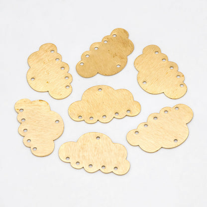 10pcs Raw Brass Multi holes Cloud Charm Connecors 30x49mm, Brass Findings Wholesale (RB-304)