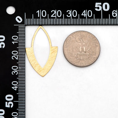 10pcs Raw Brass Marquise Charm, Textured Pendant, 34x21mm, Brass Findings Wholesale (RB-305)