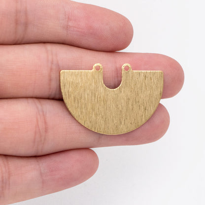 10pcs Raw Brass Semicircle Charm Connectors 33x22mm, Brass Findings Wholesale (RB-307)