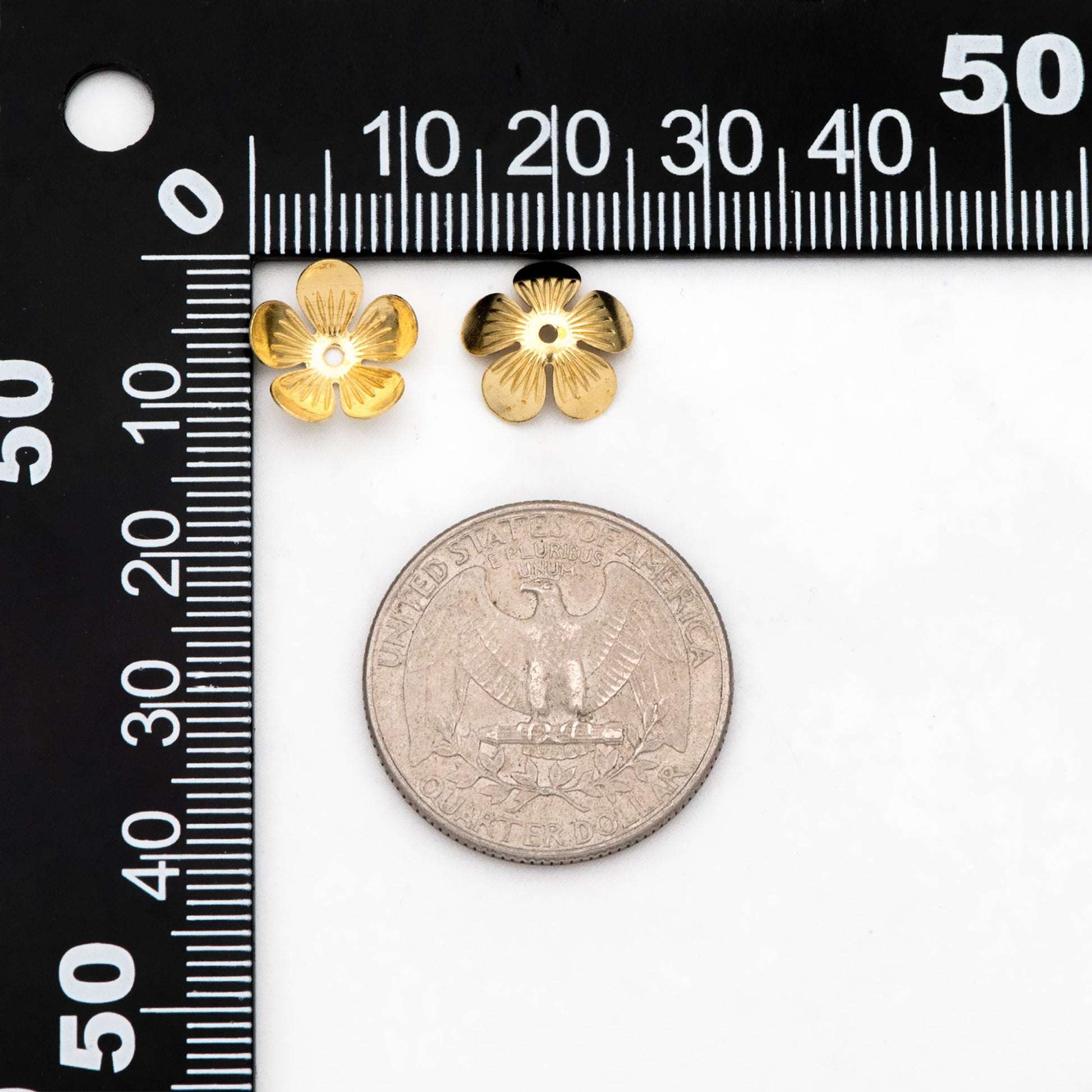 20pcs Raw Brass Floral Bead Caps 11mm, Brass Findings Wholesale (RB-309)