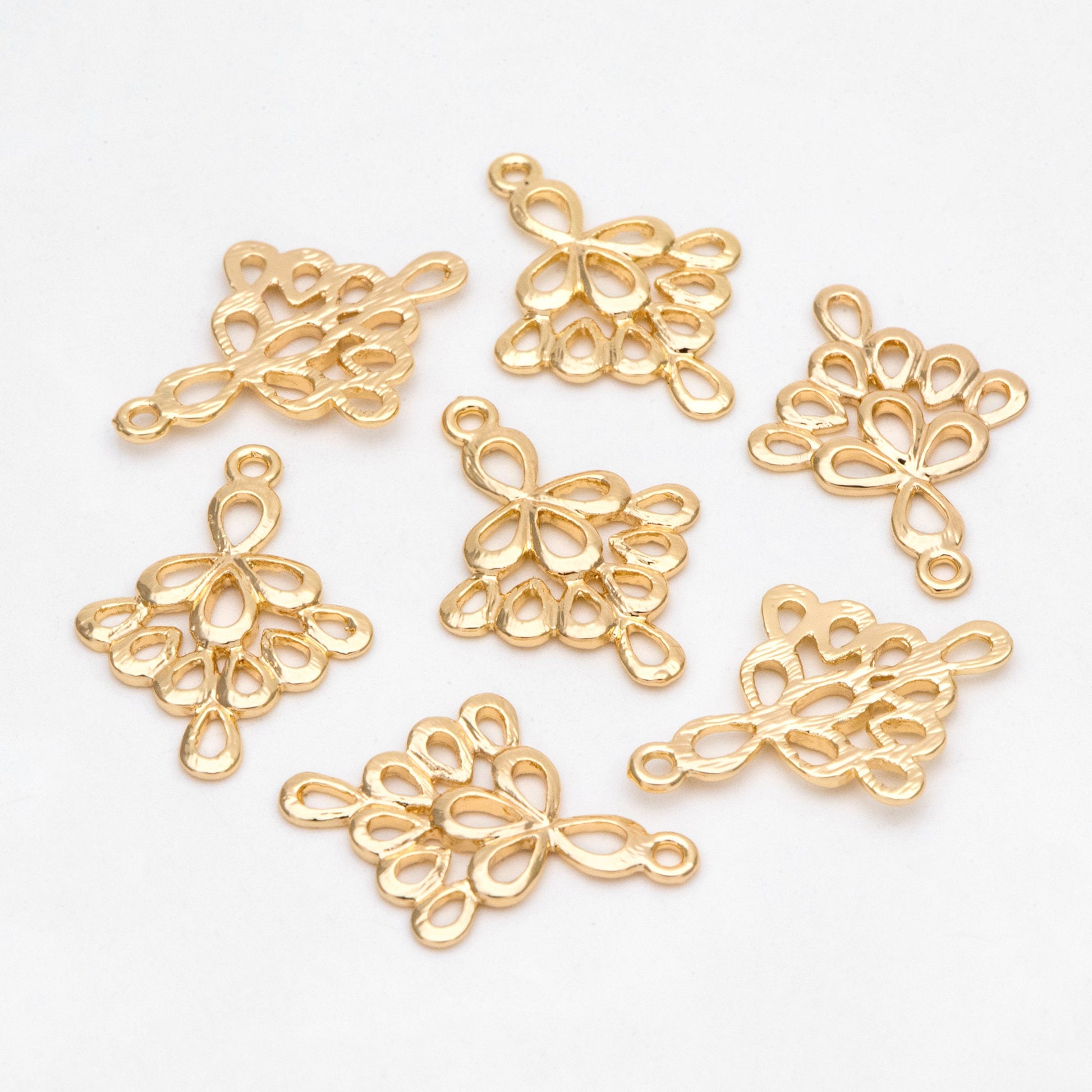 10pcs Gold plated Brass Charm Pendant Connectors 24mm, Lead Nickel Free (GB-061)
