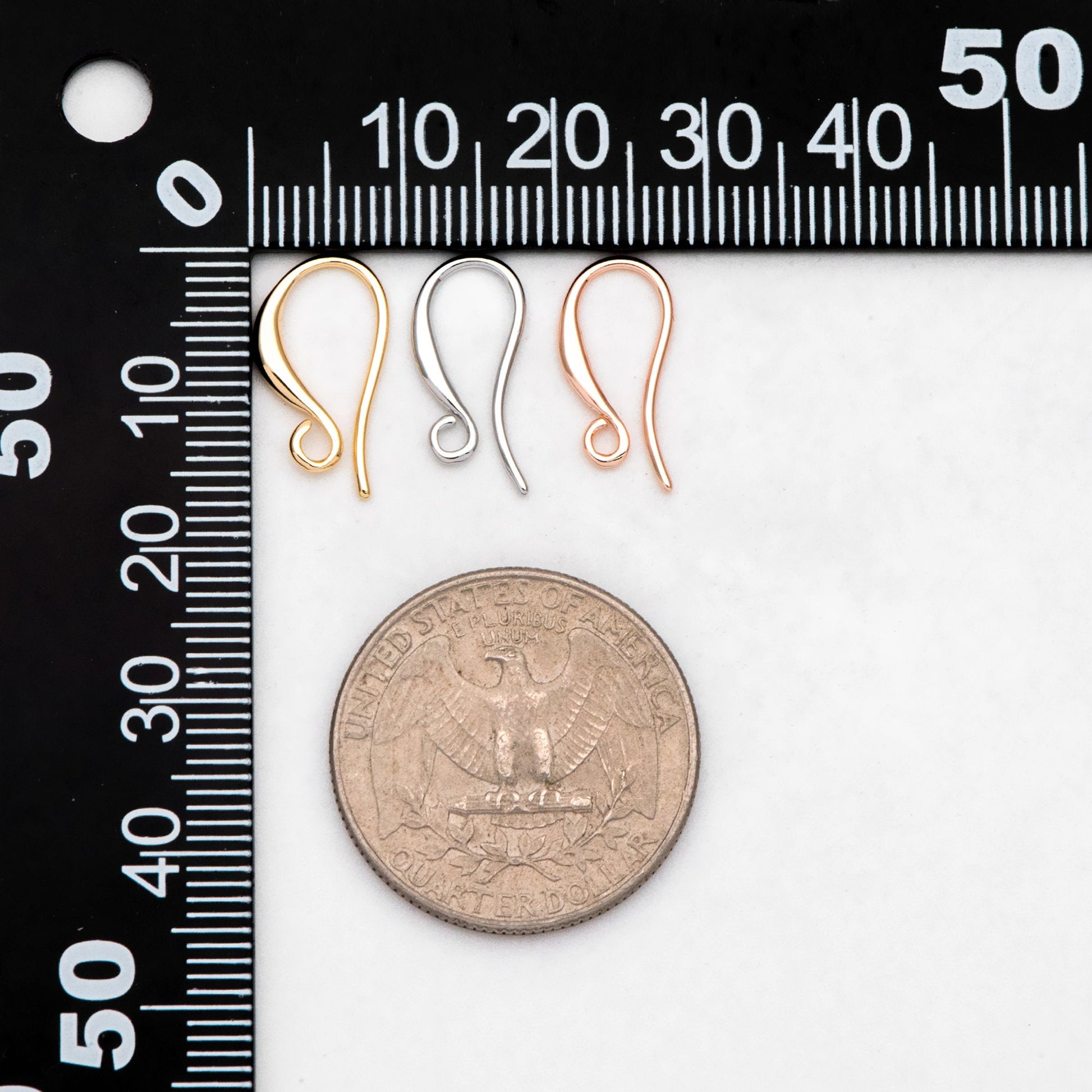 10pcs Gold/ Silver/ Rose Gold Ear Hooks, Ear Wires, French Hook Earrings, Earrings Findings (GB-3040)