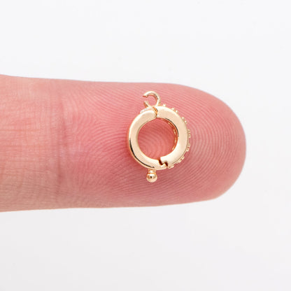 10pcs CZ Pave Gold Circle Bail 10x7.5mm, 18K Real Gold plated Brass, Jewelry Making, Jewelry Supplies (GB-1468-D)