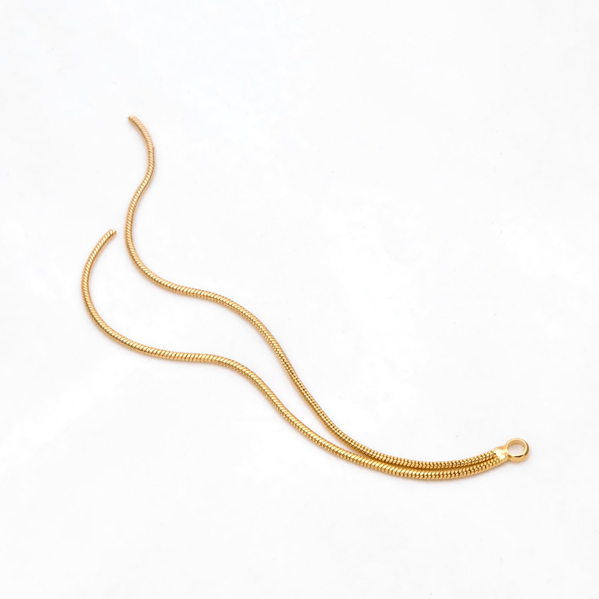 4pcs Gold Earring Charms 82mm, Gold plated Brass Chain Tassel Pendants, Long Chain Earwire Components (GB-3523-A)