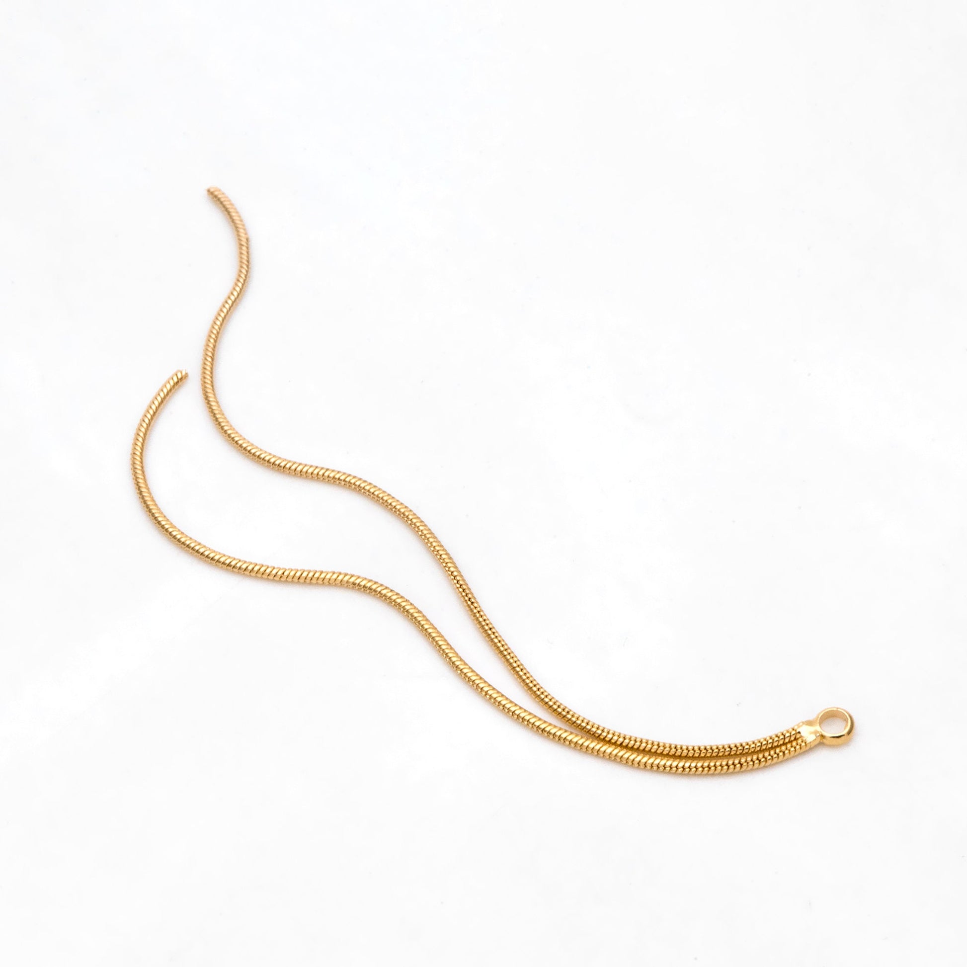 4pcs Gold Earring Charms 82mm, Gold plated Brass Chain Tassel Pendants, Long Chain Earwire Components (GB-3523-A)