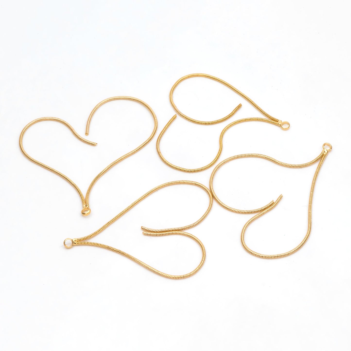 4pcs Gold Earring Charms 82mm, Gold plated Brass Chain Tassel Pendants, Long Chain Earwire Components (GB-3523-A)