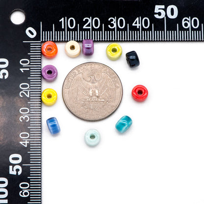 60pcs Ceramic Cylinder Rondelle Beads, 6x4mm, Shiny Glossy Glazed Ceramic Porcelain Beads, Jewelry Making DIY Crafts (TC-165)