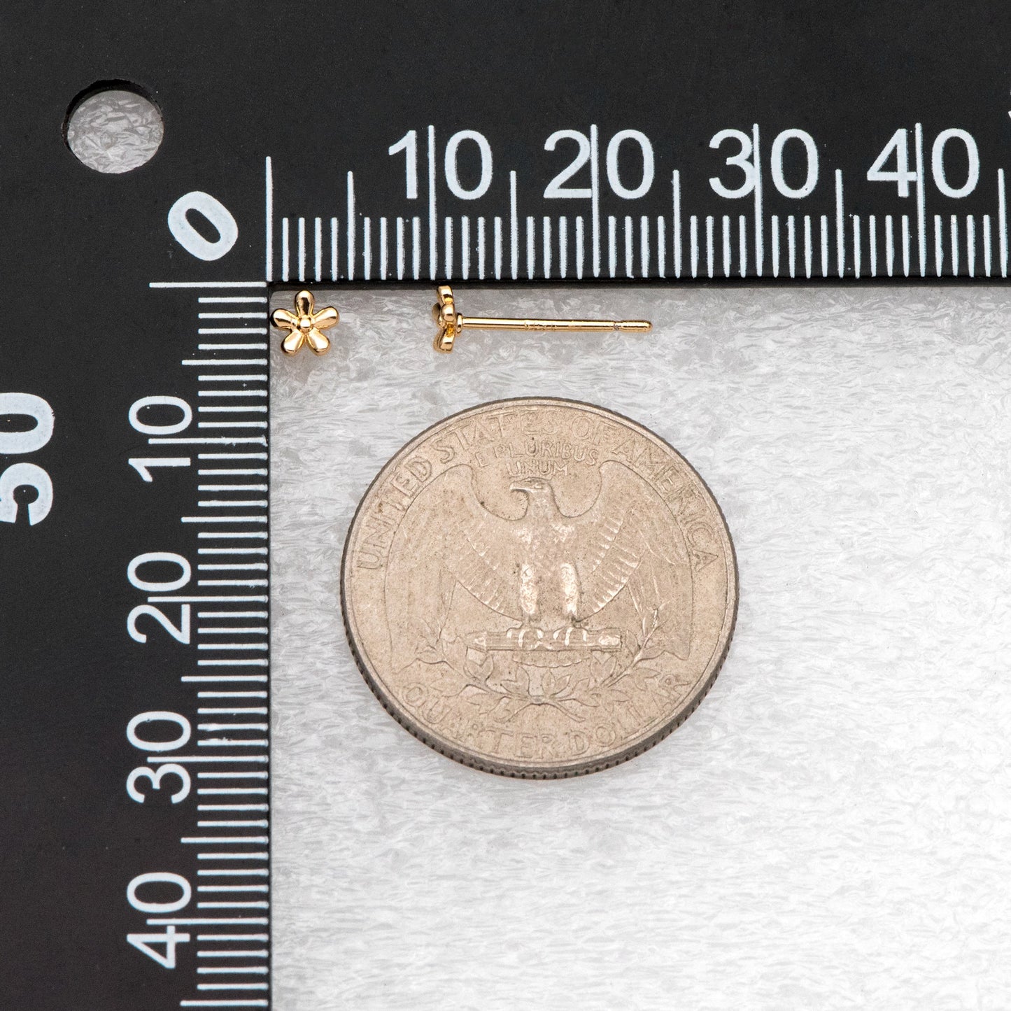 10pcs Gold/ Silver Flower Ear Posts 4mm, Gold/ Rhodium Plated Brass Stud Earrings, DIY Ear Findings (GB-3056)