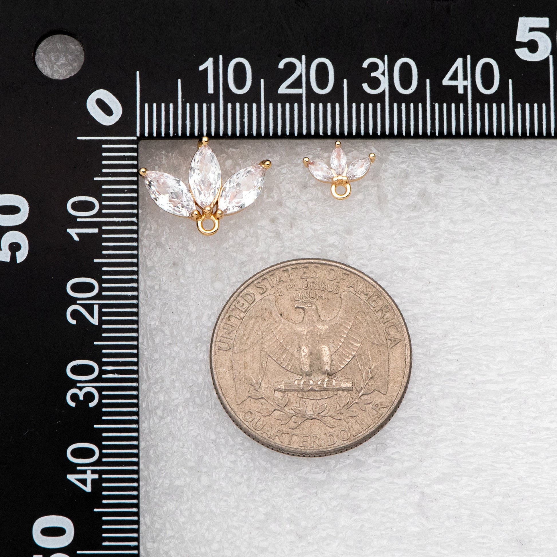 4pcs CZ Pave Leaf Earring, Flower Ear Posts, Dainty Earrings, Jewelry Making, Diy Material, Jewelry Supplies (#GB-3063)